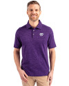 Kansas State Wildcats Cutter & Buck Advantage Tri-Blend Space Dye Mens Polo Dark College Purple Front Thumbnail Image