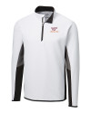 Virginia Tech Hokies Cutter & Buck Traverse Colorblock Stretch Quarter Zip Mens Pullover White Mannequin Thumbnail Image