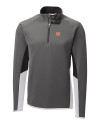 View image 1: Auburn Tigers Cutter & Buck Traverse Colorblock Stretch Quarter Zip Mens Pullover Elemental Grey Mannequin