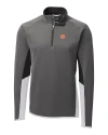 Auburn Tigers Cutter & Buck Traverse Colorblock Stretch Quarter Zip Mens Pullover Elemental Grey Mannequin Thumbnail Image