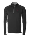 View image 1: Arkansas Razorbacks Cutter & Buck Traverse Colorblock Stretch Quarter Zip Mens Pullover Black Mannequin