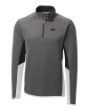 View image 2: Arkansas Razorbacks Cutter & Buck Traverse Colorblock Stretch Quarter Zip Mens Pullover Elemental Grey Mannequin