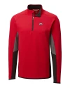 View image 3: Arkansas Razorbacks Cutter & Buck Traverse Colorblock Stretch Quarter Zip Mens Pullover Red Mannequin