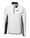 Arkansas Razorbacks Cutter & Buck Traverse Colorblock Stretch Quarter Zip Mens Pullover White Mannequin Thumbnail Image