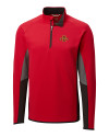 Iowa State Cyclones Cutter & Buck Traverse Colorblock Stretch Quarter Zip Mens Pullover Red Mannequin Thumbnail Image