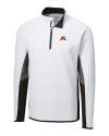 Minnesota Golden Gophers Cutter & Buck Traverse Colorblock Stretch Quarter Zip Mens Pullover White Mannequin Thumbnail Image