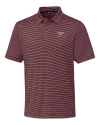 Virginia Tech Hokies Cutter & Buck Forge Pencil Stripe Stretch Mens Polo Bordeaux Mannequin Thumbnail Image