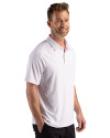Miami Dolphins Americana Cutter & Buck Prospect Recycled Featherlight Stretch Mens Sport Polo White Side Thumbnail Image