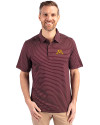 Minnesota Golden Gophers Cutter & Buck Forge Pencil Stripe Stretch Mens Polo Bordeaux Front Thumbnail Image