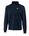 Michigan Wolverines Cutter & Buck Men's CB DryTec Edge Half Zip Navy Blue Mannequin Thumbnail Image