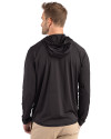 San Francisco 49ers Historic Cutter & Buck Prospect Recycled Featherlight Stretch Mens Hooded Pullover Black Back Thumbnail Image