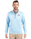 North Carolina Tar Heels Cutter & Buck Stealth Heathered Quarter Zip Mens Pullover Atlas Light Blue Front Thumbnail Image