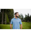 Cutter & Buck Pike Magnolia Print Stretch Mens Polo Atlas/Navy Blue Lifestyle Thumbnail Image