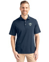 Mid-American Conference Cutter & Buck Virtue Recycled Featherlight Pique Mens Polo Navy Blue Front Thumbnail Image