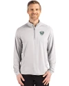 Mid-American Conference Cutter & Buck Coastline Recycled Double Peached Mens Quarter Zip Pullover CONCRETE Front Thumbnail Image