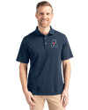 American Conference Cutter & Buck Virtue Recycled Featherlight Pique Mens Polo Navy Blue Front Thumbnail Image