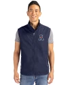 View image 1: American Conference Cutter & Buck Charter Recycled Packable Mens Big & Tall Full Zip Vest Navy Blue Front