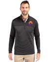 Colorado Rockies City Connect- Cutter & Buck Traverse Recycled Stretch Stripe Mens Big & Tall Quarter Zip Black Front Thumbnail Image