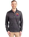 Colorado Rockies City Connect- Cutter & Buck Traverse Recycled Stretch Camo Print Mens Quarter Zip Black Front Thumbnail Image