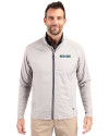 Boston Red Sox City Connect- Cutter & Buck Adapt Recycled Soft Knit Stretch Mens Hybrid Full Zip Jacket Polished Medium Gray Front Thumbnail Image