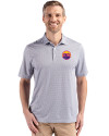 Colorado Rockies City Connect- Cutter & Buck Pike Recycled Diamond Dot Print Mens Polo Black Front Thumbnail Image