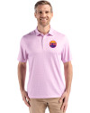 Colorado Rockies City Connect- Cutter & Buck Pike Recycled Diamond Dot Print Mens Polo Gelato Fuchsia Front Thumbnail Image