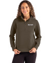 View image 7: Boston Red Sox City Connect- Cutter & Buck Roam Recycled Buttery-Soft Knit Womens Quarter Zip Pullover Poplar Front