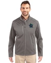 View image 7: Miami Marlins City Connect- Cutter & Buck Evoke Recycled Honeycomb Fleece Mens Full Zip Jacket Elemental Grey Front