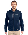 Boston Red Sox City Connect- Cutter & Buck Evoke Epic Versatility Recycled Softshell Mens Full Zip Jacket Navy Blue Front Thumbnail Image