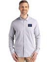 Arizona Diamondbacks City Connect- Cutter & Buck Skyline Recycled Pinstripe Mens Long Sleeve Button Down  Dress Shirt Elemental Grey/White Front Thumbnail Image