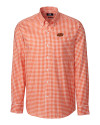 Oklahoma State Cowboys Cutter & Buck Men's L/S League Gingham College Orange Mannequin Thumbnail Image