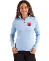 Colorado Rockies City Connect- Cutter & Buck Coastline Recycled Double Peached Womens Quarter Zip Pullover Atlas Light Blue Front Thumbnail Image