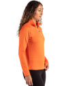 Houston Astros City Connect- Cutter & Buck Coastline Recycled Double Peached Womens Quarter Zip Pullover College Orange Side Thumbnail Image