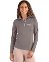 Houston Astros City Connect- Cutter & Buck Coastline Recycled Double Peached Womens Quarter Zip Pullover Elemental Grey Front Thumbnail Image