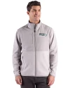 View image 4: Seattle Seahawks Cutter & Buck Hunts Point Recycled Fleece Mens Hybrid Full Zip Jacket
 Polished Medium Gray Front