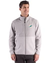 Miami Dolphins Cutter & Buck Hunts Point Recycled Fleece Mens Hybrid Full Zip Jacket
 Polished Medium Gray Front Thumbnail Image
