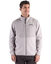Los Angeles Chargers Mono Cutter & Buck Hunts Point Recycled Fleece Mens Hybrid Full Zip Jacket
 Polished Medium Gray Front Thumbnail Image