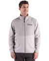 View image 4: New York Jets Historic Cutter & Buck Hunts Point Recycled Fleece Mens Hybrid Full Zip Jacket
 Polished Medium Gray Front