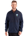 Los Angeles Chargers Historic Cutter & Buck Hunts Point Recycled Fleece Mens Hybrid Full Zip Jacket
 Navy Blue Front Thumbnail Image