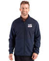 Cincinnati Bengals Americana Cutter & Buck Hunts Point Recycled Fleece Mens Hybrid Full Zip Jacket
 Navy Blue Front Thumbnail Image