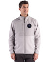 NY Mets City Connect Cutter & Buck Hunts Point Recycled Fleece Mens Hybrid Full Zip Jacket
 Polished Medium Gray Front Thumbnail Image