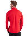 Detroit Lions Americana Cutter & Buck Prospect Recycled Featherlight Stretch Mens Quarter Zip Red Back Thumbnail Image