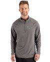 Denver Broncos Mono Cutter & Buck Prospect Recycled Featherlight Stretch Mens Quarter Zip Elemental Grey Front Thumbnail Image