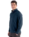 Indianapolis Colts Americana Cutter & Buck Prospect Recycled Featherlight Stretch Mens Quarter Zip Navy Blue Side Thumbnail Image