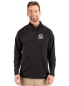 View image 4: Green Bay Packers Monochromatic Cutter & Buck Prospect Recycled Featherlight Stretch Mens Quarter Zip Black Front