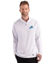 Detroit Lions Cutter & Buck Prospect Recycled Featherlight Stretch Mens Quarter Zip White Front Thumbnail Image