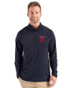 Los Angeles Angels City Connect Cutter & Buck Prospect Recycled Featherlight Stretch Mens Quarter Zip Navy Blue Front Thumbnail Image