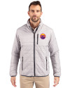 Colorado Rockies City Connect- Cutter & Buck Rainier Recycled Insulated Puffer Mens Full Zip Jacket Polished Medium Gray Front Thumbnail Image