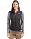 Colorado Rockies City Connect- Cutter & Buck Stealth Recycled Hybrid Quilted Womens Windbreaker Jacket Black Front Thumbnail Image