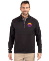 Colorado Rockies City Connect- Cutter & Buck Adapt Recycled Soft Knit Stretch Mens Hybrid Quarter Zip Pullover  Black Front Thumbnail Image